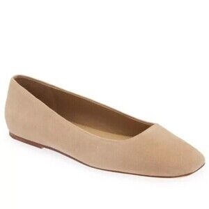Vince Beige Suede Ballet Flats